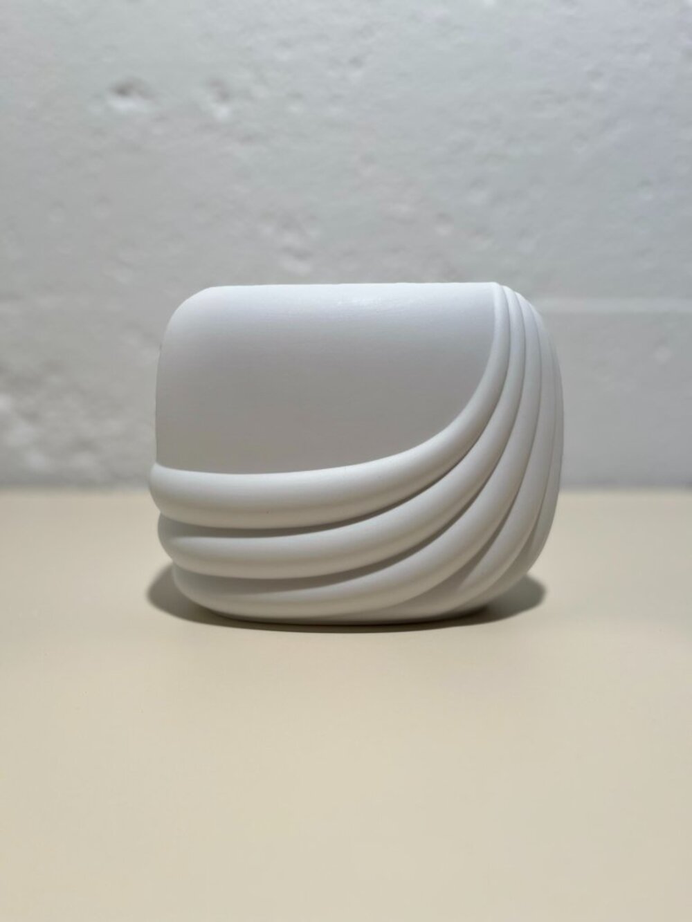 Rosenthal Studio Line Vintage Porcelain Curved Geometric Bisque Vase